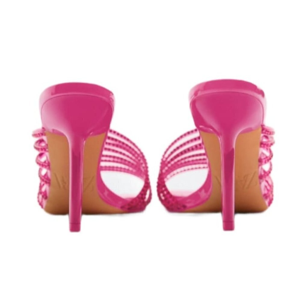 ZARA HIGH-HEEL VINYL SANDALS WITH RHINESTONES PINK | 3804/010 SIZE - Picture 4 of 4